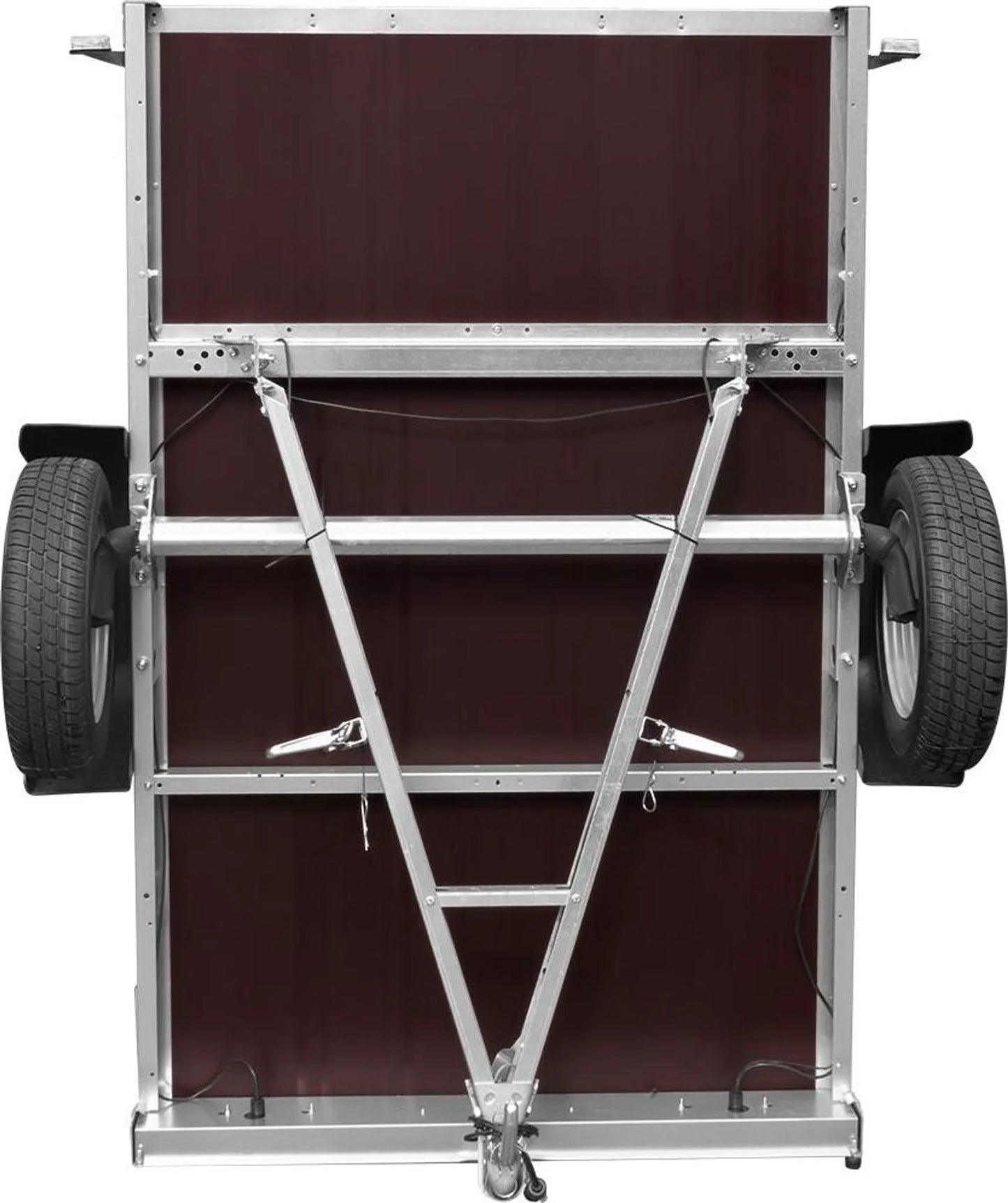 Car trailer GARDEN TRAILER 201 TIPP with mesh side extensions, support wheel and flat tarpaulin