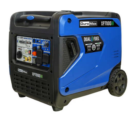 DuroMax 7,000 Watt Portable Dual Fuel Inverter Generator - Quiet, Low THD
